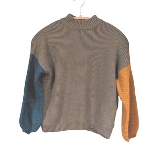 BRIXTON Color Block Mock Neck‎ Sweater Long Sleeve Women's Size S